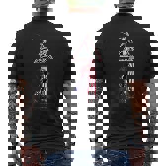 ヴィンテージ レトロ プリズム アメリカ国旗 クラシックギター メンズTシャツ バックプリント - Kawaiitshirt