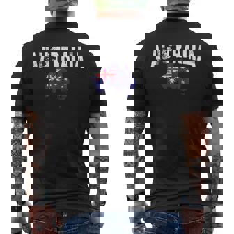 ヴィンテージオーストラリア地図、オーストラリア国旗お土産tシャツ。 メンズTシャツ バックプリント - Kawaiitshirt