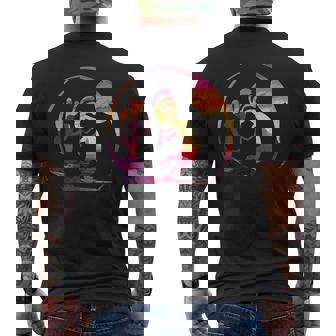 ヴィンテージネイティブアメリカンシンボル サンセット ココペリ メンズTシャツ バックプリント - Kawaiitshirt