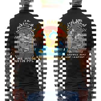 ヴィンテージペンギン I Love Handball More Than People メンズTシャツ バックプリント - Kawaiitshirt