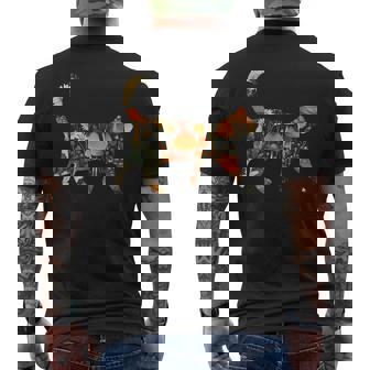 ヴィンテージ・シルエット きのこ草原 コタゴラス・キャット メンズTシャツ バックプリント - Kawaiitshirt