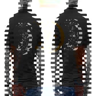 ヴィンテージ三日月と星宇宙アートイラストtシャツ メンズTシャツ バックプリント - Kawaiitshirt