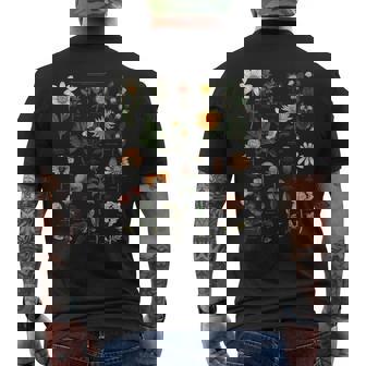 ヴィンテージ風フラワーボタニカルチャートグラフィックtシャツ メンズTシャツ バックプリント - Kawaiitshirt