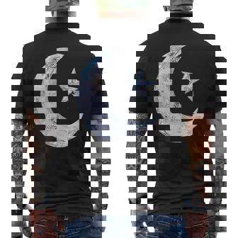 三日月と星 メンズTシャツ バックプリント - Kawaiitshirt