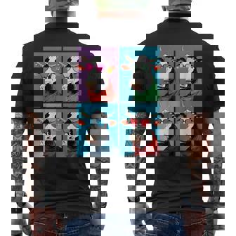 不機嫌そうな牛、エッジの効いた牛のグラフィックデザイン 牛好き向け メンズTシャツ バックプリント - Kawaiitshirt