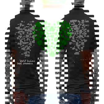 世界中の幸せを願う 可愛い ハート クローバー 反戦 平和 メンズTシャツ バックプリント - Kawaiitshirt