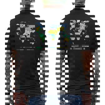 世界地図 気候帯 海名 英語語 メンズTシャツ バックプリント - Kawaiitshirt