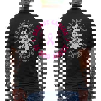 乳がんはブーシート ゴースト ピンクリボン ハロウィン メンズTシャツ バックプリント - Kawaiitshirt