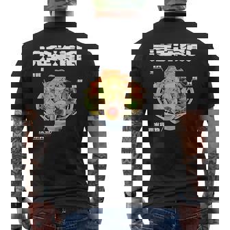 おもしろ 二郎系 イラスト 文字白 ラーメン好きの人のカロリー肯定 黒 メンズTシャツ バックプリント - Kawaiitshirt