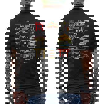 京都・伏見稲荷大社・平安神宮・下鴨神社・地主神社・御金神社・金閣寺・清水寺・二条城 メンズTシャツ バックプリント - Kawaiitshirt