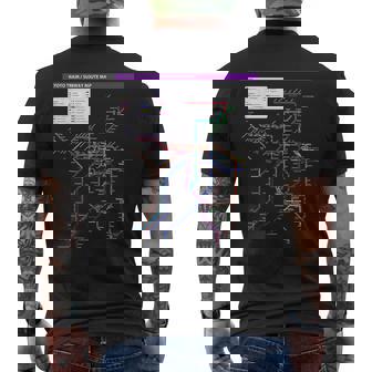 京都日本地下鉄鉄道おみやげ路線図 メンズTシャツ バックプリント - Kawaiitshirt