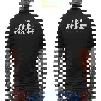 人が太い豚になる進化 メンズTシャツ バックプリント - Kawaiitshirt