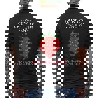 人生はイチゴとベターです メンズTシャツ バックプリント - Kawaiitshirt