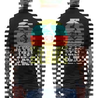 人生は短すぎて沈黙を保つにはフレンチホルン メンズTシャツ バックプリント - Kawaiitshirt