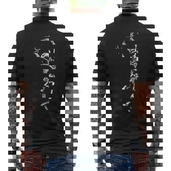 人間のスケルトンのダンス、骨骨の骨の頭蓋骨の解剖学 メンズTシャツ バックプリント - Kawaiitshirt