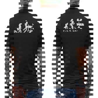 人類の進化 ネタ クラシック音楽 チェリスト 音楽家 音楽好き おもしろ デザイン チェロ メンズTシャツ バックプリント - Kawaiitshirt