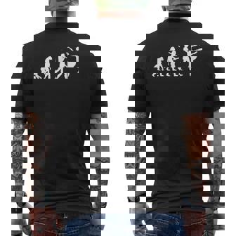 人類の進化 バレリーナ クラシックバレエ モダンバレエ 趣味 バレエ教室 バレエ音楽 エボリューション バレエ メンズTシャツ バックプリント - Kawaiitshirt