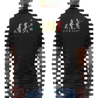 人類の進化 剣道 武道 剣道好き 剣道部 趣味 剣道サークル 鉄剣道 剣術 エボリューション メンズTシャツ バックプリント - Kawaiitshirt