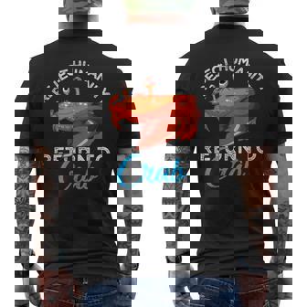 人類を拒絶するカニに戻る進化カニを抱きしめろ メンズTシャツ バックプリント - Kawaiitshirt