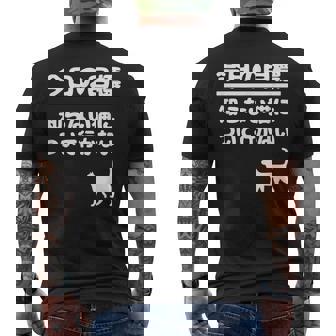 今日の目標 知らない猫について行かない かわいい おもしろ ねこ好き 猫好き ギャグ 愛猫家 ネコ好き メンズTシャツ バックプリント - Kawaiitshirt