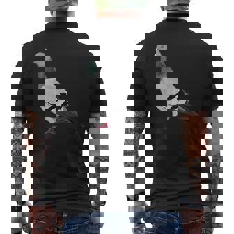伝書鳩 鳥 動物 図 バードウォッチング 贈り物 鳥類学者 メンズTシャツ バックプリント - Kawaiitshirt