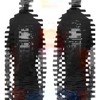 伝統的な日本の侍 日没と鳥居 メンズTシャツ バックプリント - Kawaiitshirt