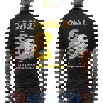 傘寿祝い 野球好き 父 男性 父の日 おしゃれ 野球 80歳 誕生日 メンズTシャツ バックプリント - Kawaiitshirt