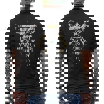 先金イーグル五連フェザー メンズTシャツ バックプリント - Kawaiitshirt