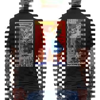 北朝鮮プロパガンダポスター 面白いカルトコスチューム メンズTシャツ バックプリント - Kawaiitshirt