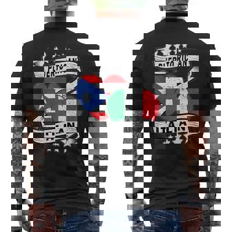 半分イタリア半分プエルトリコの国旗 ハート イタリア プエルトリコ メンズTシャツ バックプリント - Kawaiitshirt