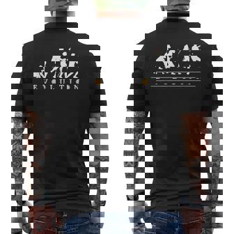 おもしろ 卓球 人類の進化 かっこいい 卓球 ネタ デザイン 卓球の選手 メンズTシャツ バックプリント - Kawaiitshirt