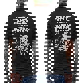 卓球をするクールな猫 メンズTシャツ バックプリント - Kawaiitshirt