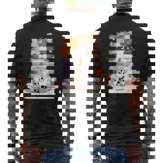 原宿竹下通りの可愛い子猫 アニメ好き オタクを癒すタピオカ茶 メンズTシャツ バックプリント - Kawaiitshirt