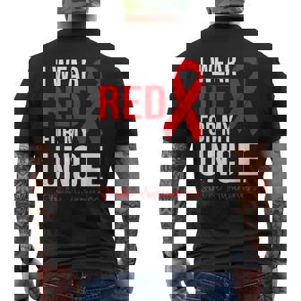 叔父さんの脳卒中啓発のために赤を着ています メンズTシャツ バックプリント - Kawaiitshirt