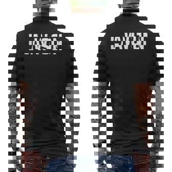 名 ローソン テキスト アパレル クラウン ホワイト テキスト メンズTシャツ バックプリント - Kawaiitshirt