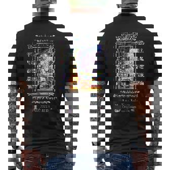 和みの夜桜 猫 金魚 メンズTシャツ バックプリント - Kawaiitshirt