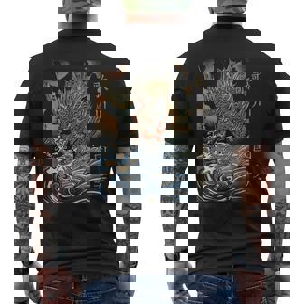 和龍 波 歌川国吉 浮世絵 伝統 メンズTシャツ バックプリント - Kawaiitshirt