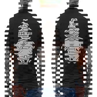 土偶 どぐう【ゆるフレンズ】遮光器土偶 歴史土器 イラスト メンズTシャツ バックプリント - Kawaiitshirt