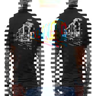 地下鉄 列車 地下鉄 機関車 鉄道愛好家 メンズTシャツ バックプリント - Kawaiitshirt