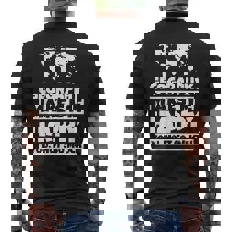 地理の先生への贈り物-面白い地理の恋人のユーモア メンズTシャツ バックプリント - Kawaiitshirt