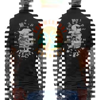 夏のサーフ、バリ島、クタビーチ、インドネシア旅行 メンズTシャツ バックプリント - Kawaiitshirt