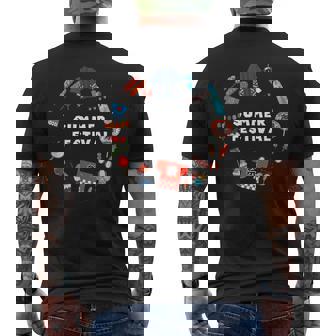 夏まつり かき氷 金魚 うちわ はっぴ りんごあめ 提灯 風鈴 ヨーヨー メンズTシャツ バックプリント - Kawaiitshirt