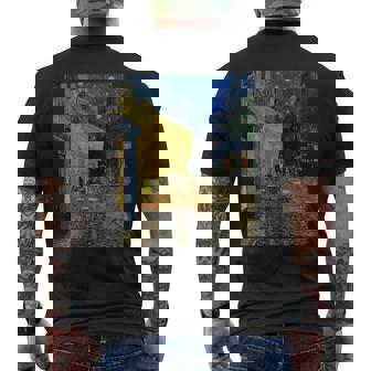 夜のカフェテラス ゴッホ 名画 レトロ メンズTシャツ バックプリント - Kawaiitshirt