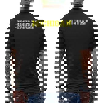 大学スタイル ミシガン スポーツギフト メンズTシャツ バックプリント - Kawaiitshirt