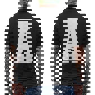 大文字 A アルファベットモノグラム イニシャル メンズTシャツ バックプリント - Kawaiitshirt