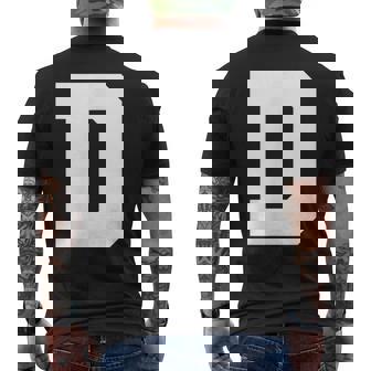 大文字 D アルファベットモノグラム イニシャル メンズTシャツ バックプリント - Kawaiitshirt
