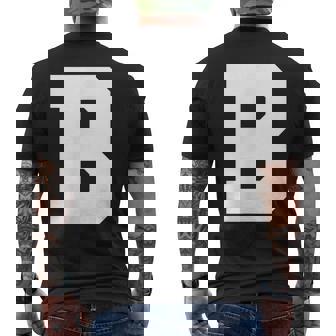 大文字b アルファベットモノグラム イニシャル メンズTシャツ バックプリント - Kawaiitshirt