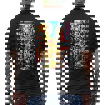 大阪シティポップ ステンドグラス 和美 メンズTシャツ バックプリント - Kawaiitshirt