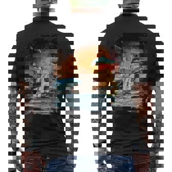 天体金星イルカ、宇宙惑星銀河ドルフィンズ メンズTシャツ バックプリント - Kawaiitshirt