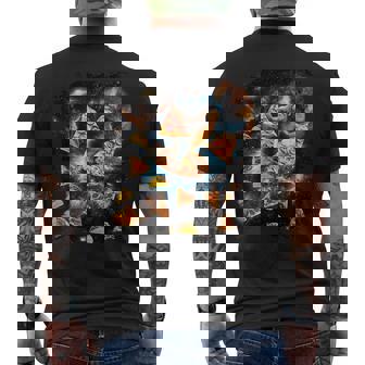 宇宙でピザタコスを食べるギャラクシーナマケモノ メンズTシャツ バックプリント - Kawaiitshirt